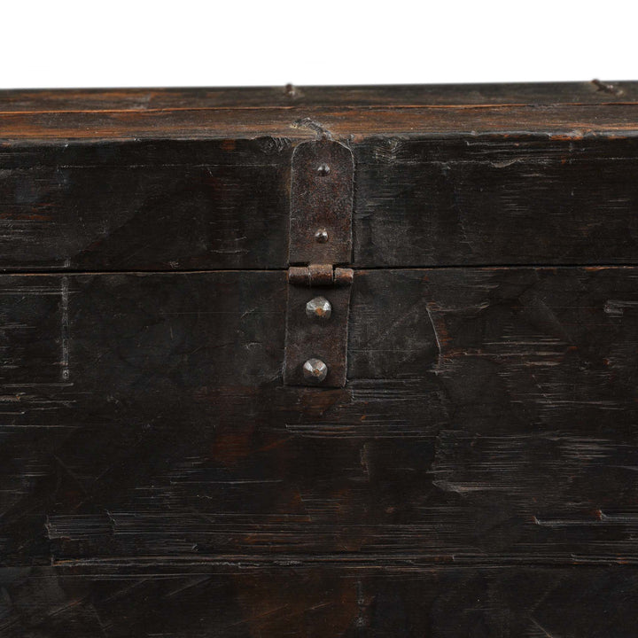 Hinge Detail From Painted Tibetan 'Dragon' Storage Chest - 18thC | Indigo Antiques