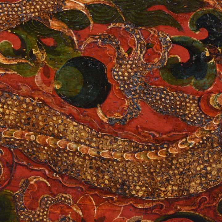 Jewel Detail From Painted Tibetan 'Dragon' Storage Chest - 18thC | Indigo Antiques