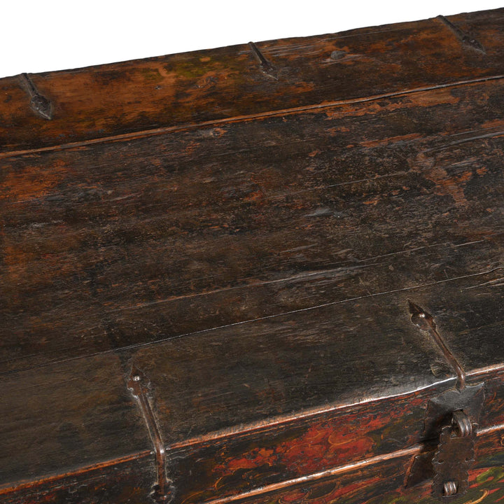 Surface Detail From Painted Tibetan 'Dragon' Storage Chest - 18thC | Indigo Antiques