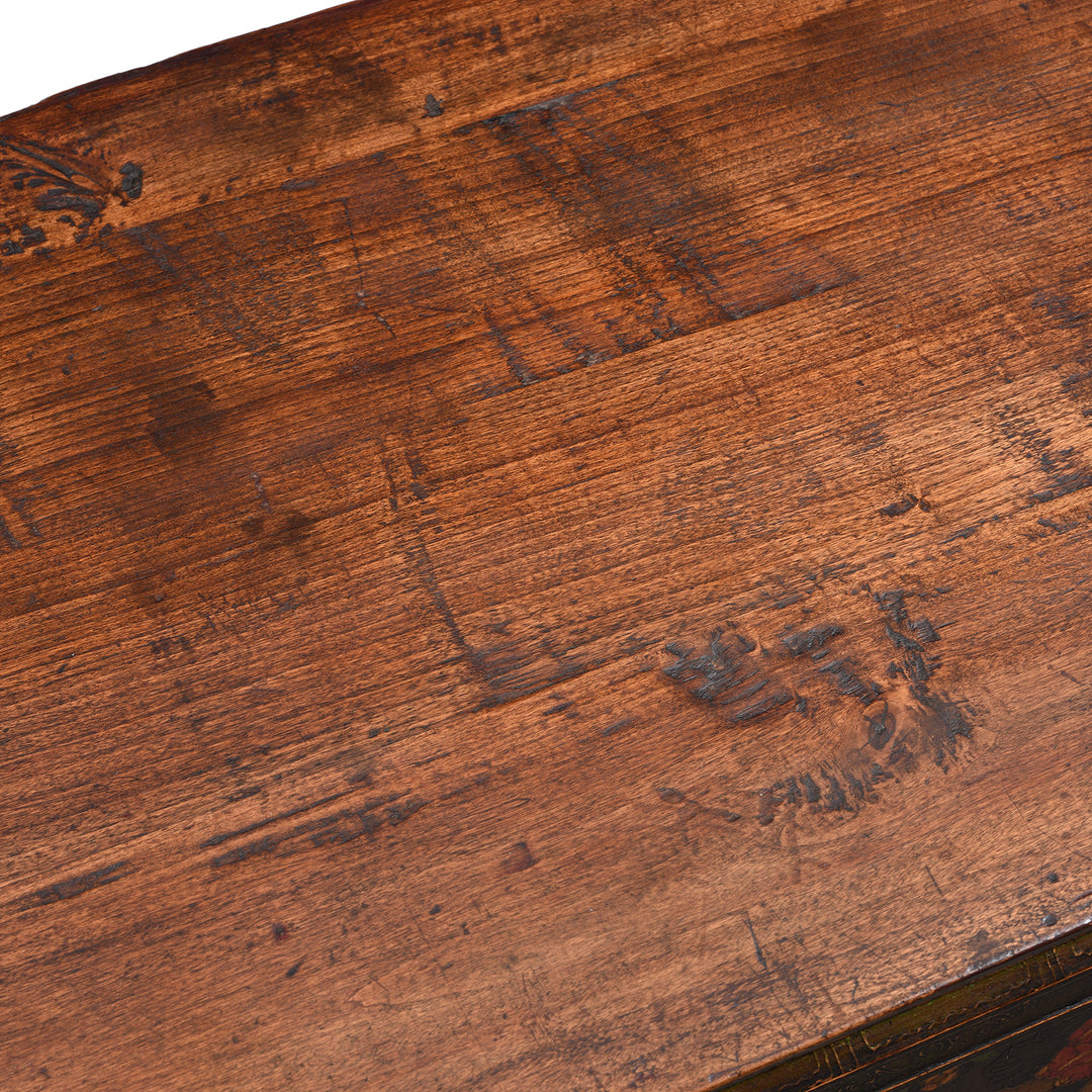 Surface Detail From Antique Painted Tibetan Altar Cabinet - 18th Century | Indigo Antiques