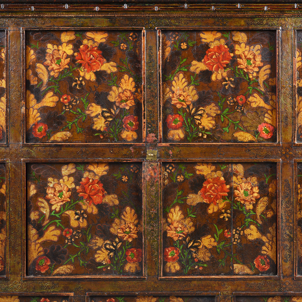 Painting Detail From Antique Painted Tibetan Altar Cabinet - 18th Century | Indigo Antiques