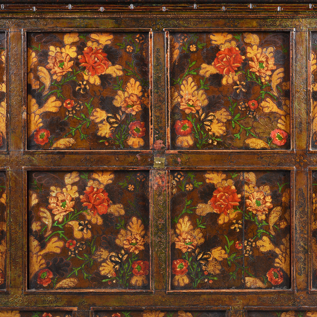 Painting Detail From Antique Painted Tibetan Altar Cabinet - 18th Century | Indigo Antiques