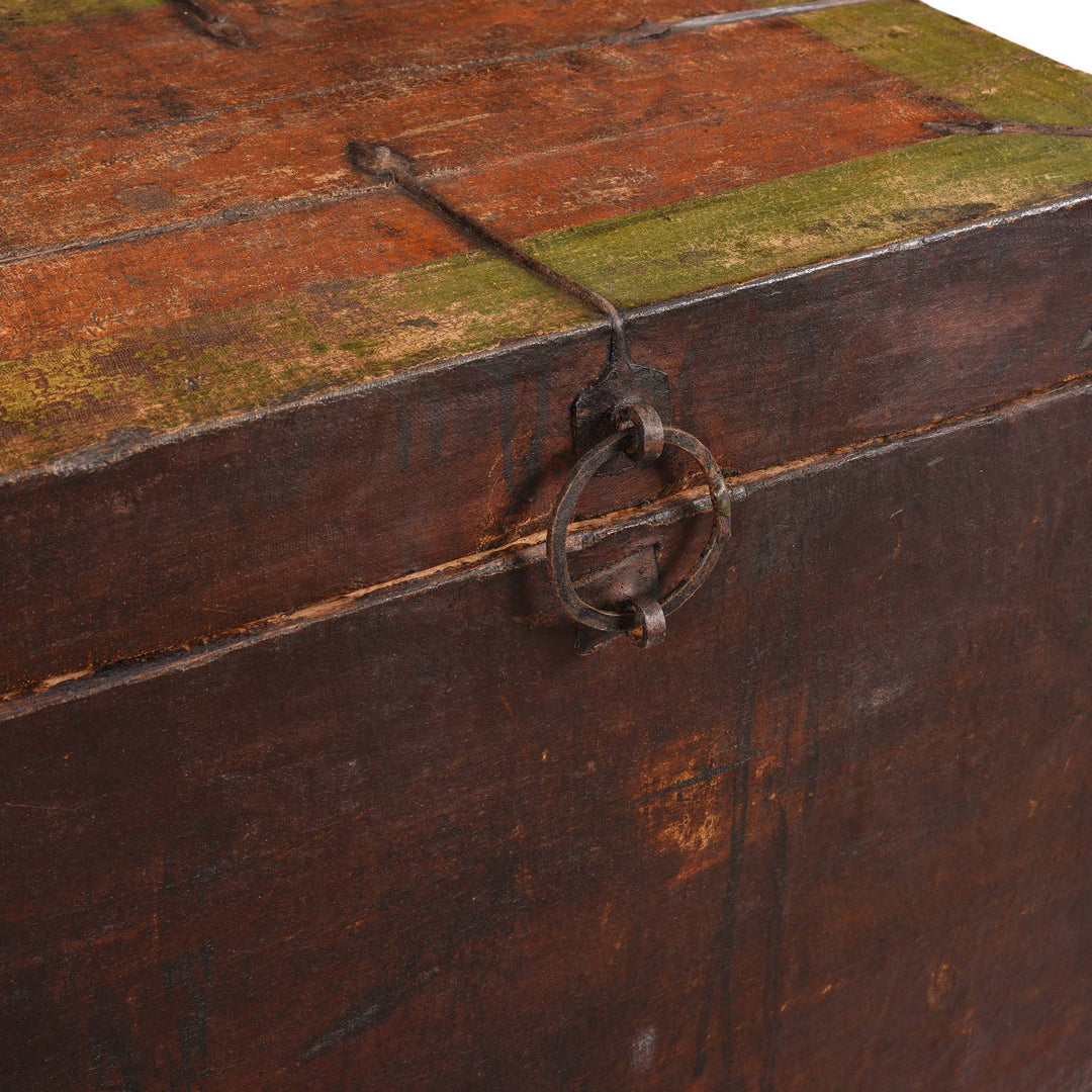 Ring Detail From Painted Tibetan 'Floral' Storage Chest - 18thC | Indigo Antiques