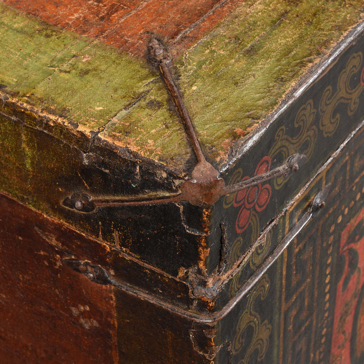 Binding Detail From Painted Tibetan 'Floral' Storage Chest - 18thC | Indigo Antiques