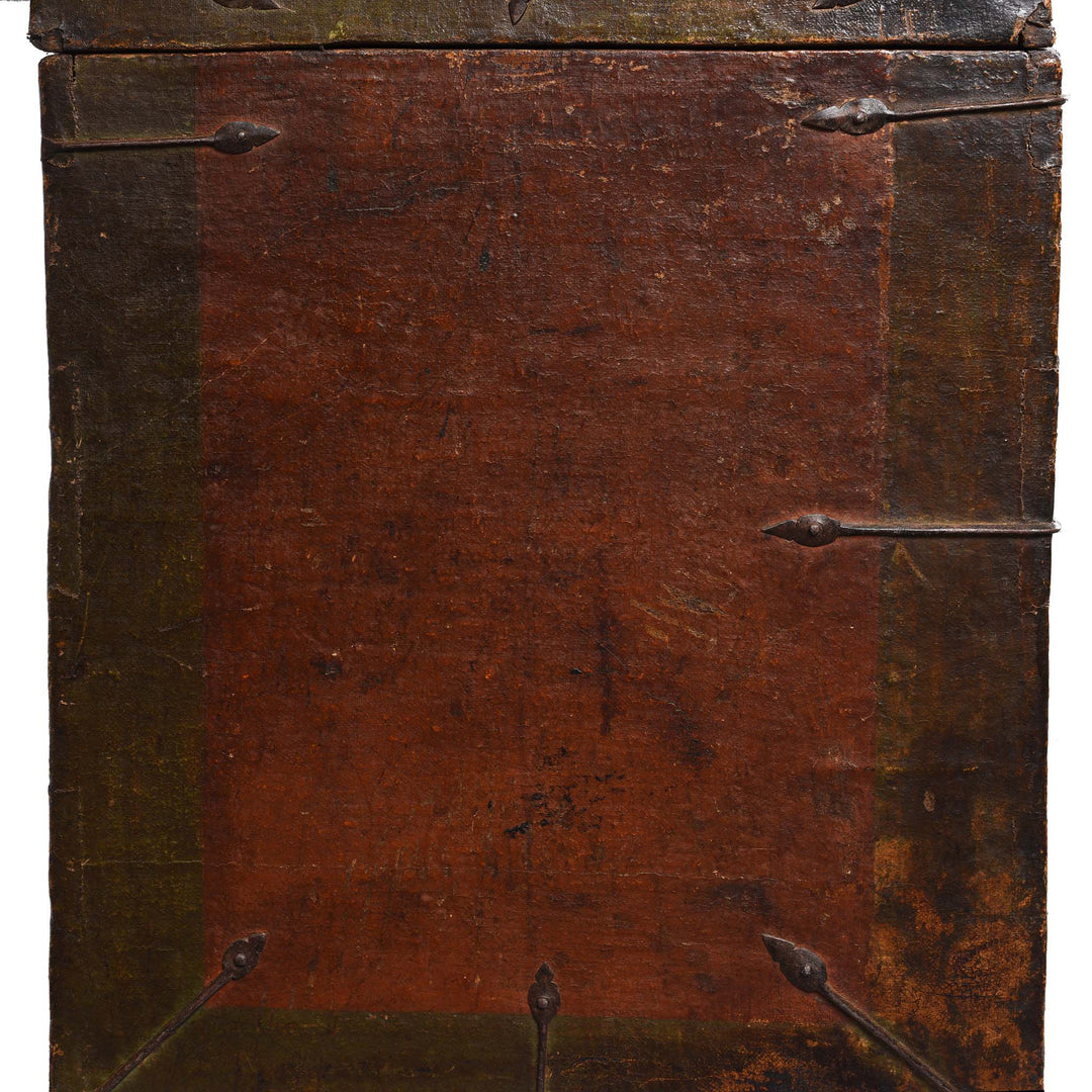 Side View Of Painted Tibetan 'Floral' Storage Chest - 18thC | Indigo Antiques