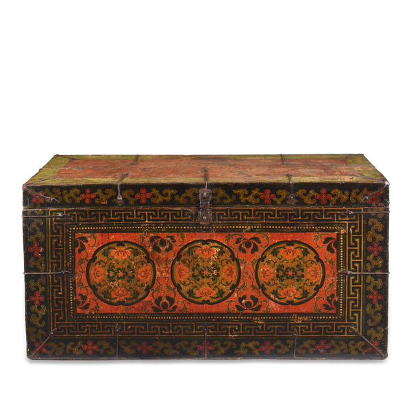 Painted Tibetan Storage Chest - 18thC