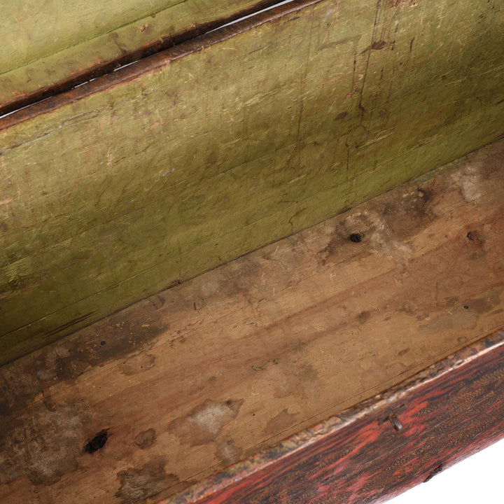 Interior Of Painted Tibetan 'Double Dragon' Storage Chest - 17thC | Indigo Antiques