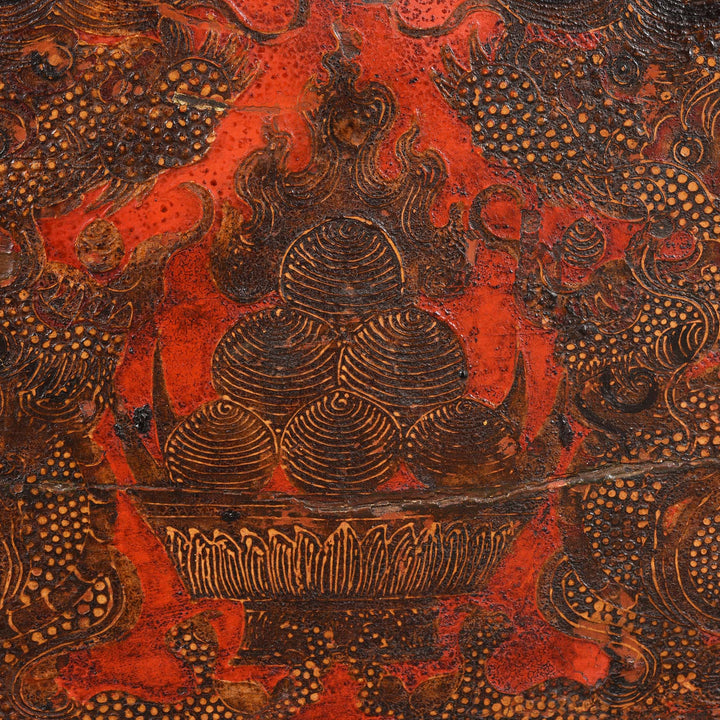Jewels Detail From Painted Tibetan 'Double Dragon' Storage Chest - 17thC | Indigo Antiques