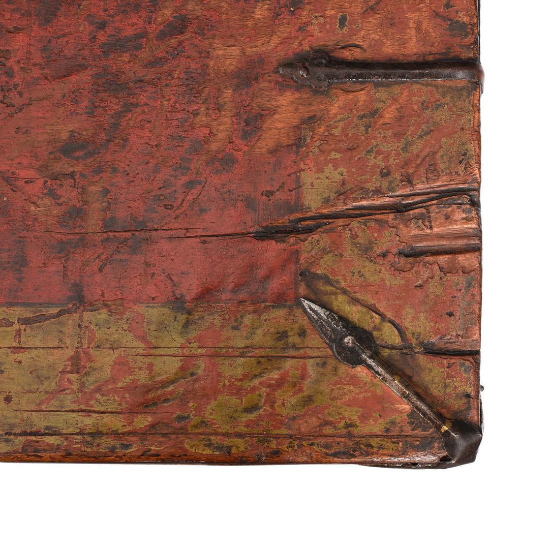 Top Of Painted Tibetan 'Double Dragon' Storage Chest - 17thC | Indigo Antiques