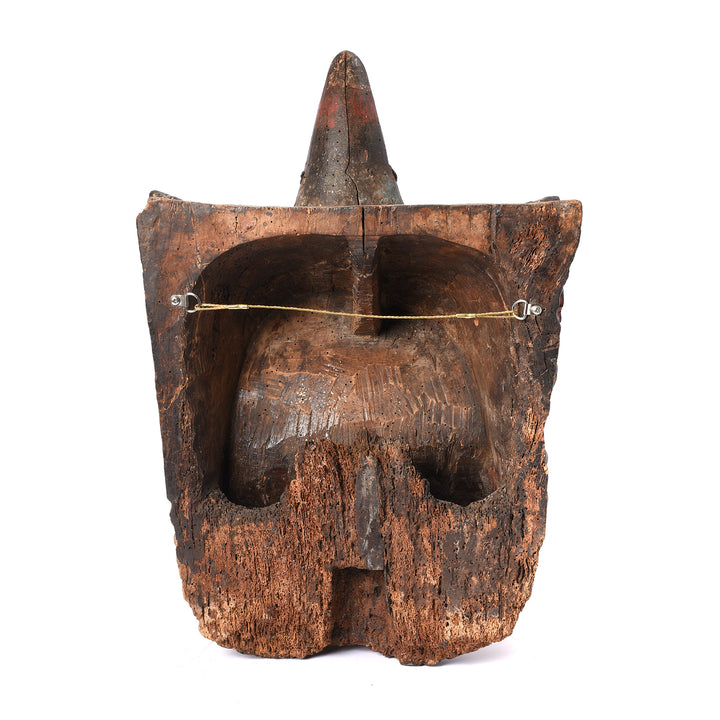 Reverse Of Polychrome Tiger/Lion Nuo Mask From Shanxi - 19thC | Indigo Antiques