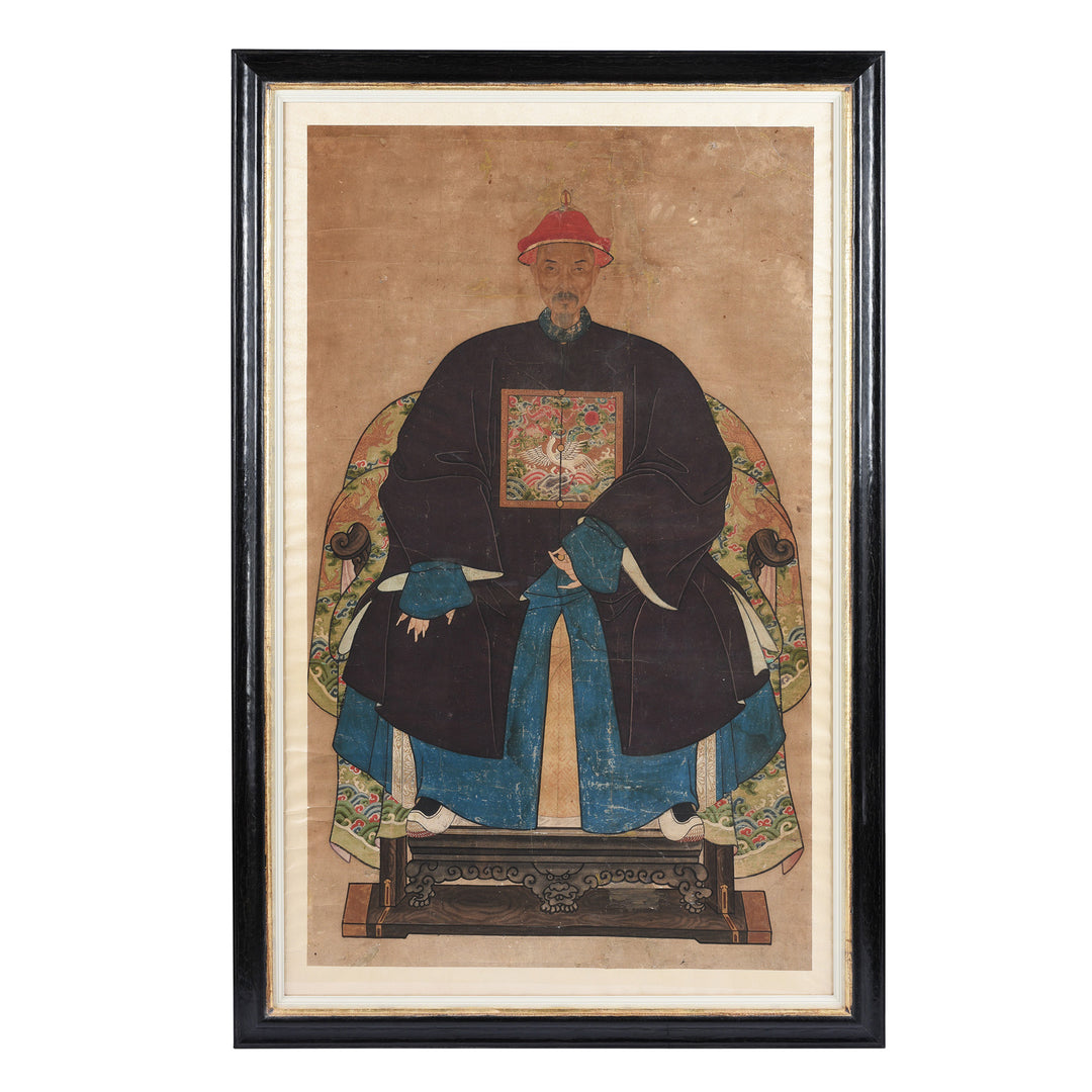 Ancestor Painting - Watercolour on Paper - 19thC | Indigo Antiques