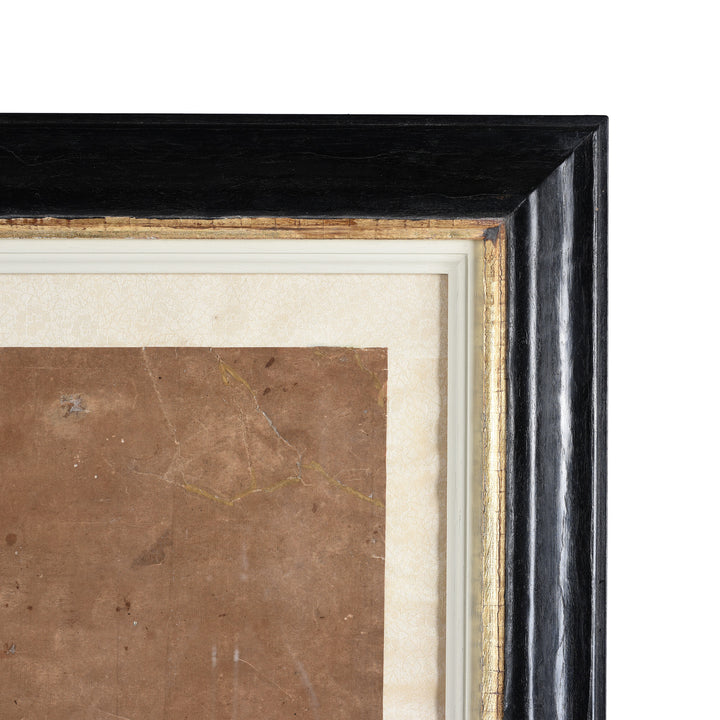 Frame Detail From Ancestor Painting - Watercolour on Paper - 19thC | Indigo Antiques