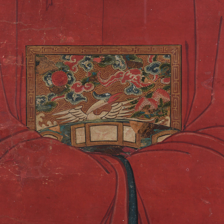 Detail From Ancestor Painting - Watercolour on Paper - 19thC | Indigo Antiques