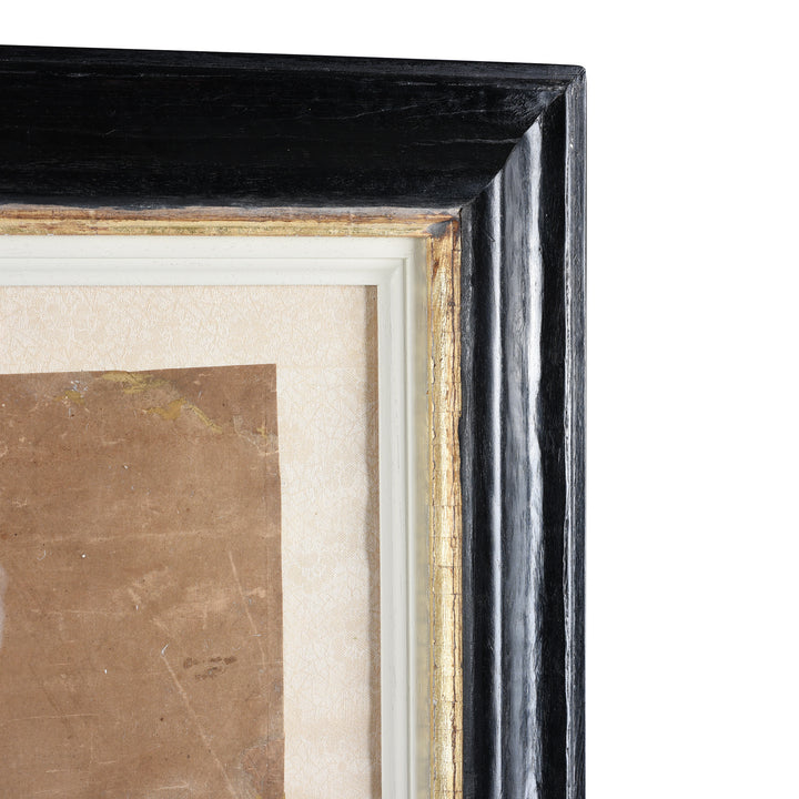 Frame Detail From Ancestor Painting - Watercolour on Paper - 19thC | Indigo Antiques