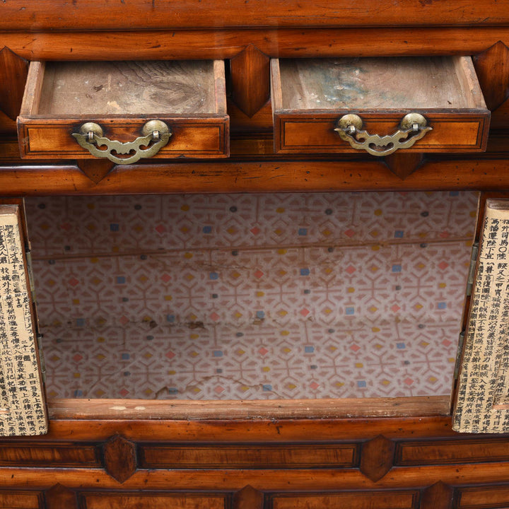 Interior Of Burr Elm Korean Morijang Side Cabinet - Early 20thC | Indigo Antiques