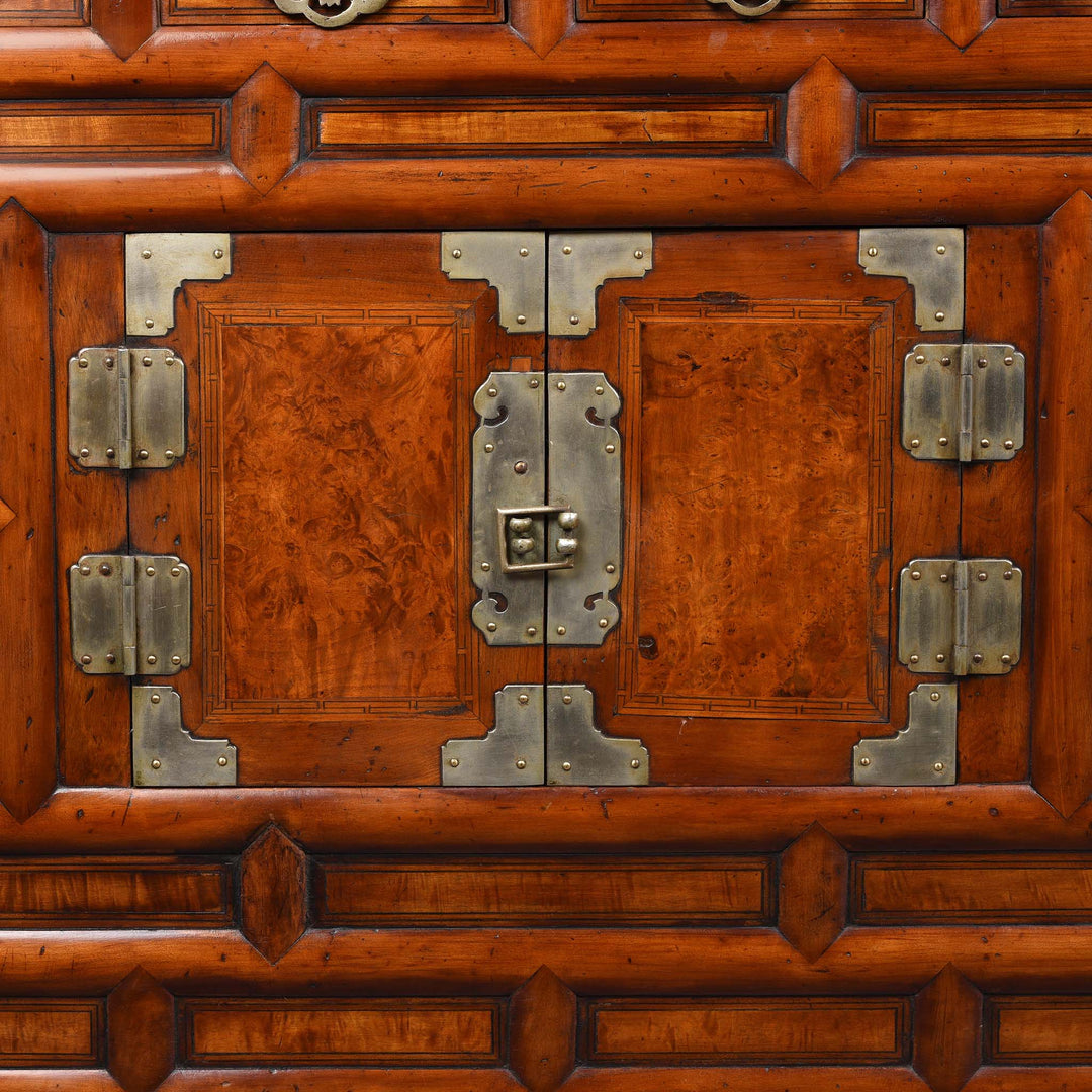 Detail From Burr Elm Korean Morijang Side Cabinet - Early 20thC | Indigo Antiques
