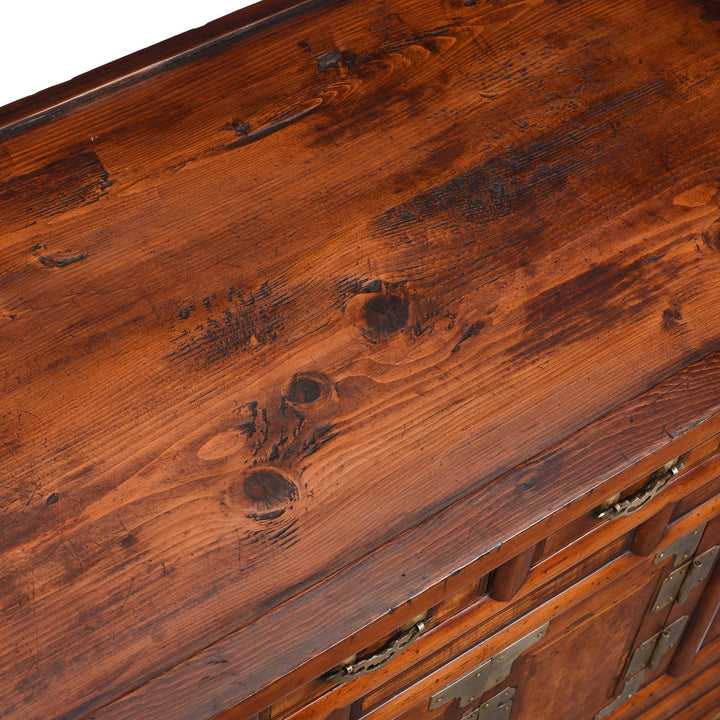 Surface Of Burr Elm Korean Morijang Side Cabinet - Early 20thC | Indigo Antiques