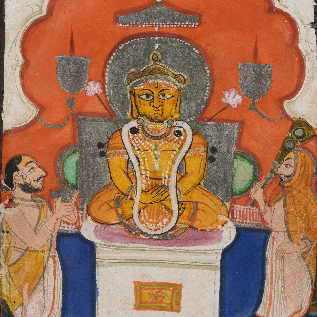 Detail From Jain Painting On Cloth From Rajasthan - Ca 1800 | Indigo Antiques