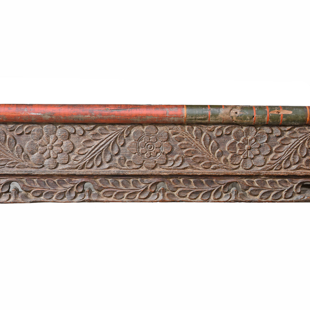Carving Detail From Teak Takhat From Gujarat - 19thC | Indigo Antiques