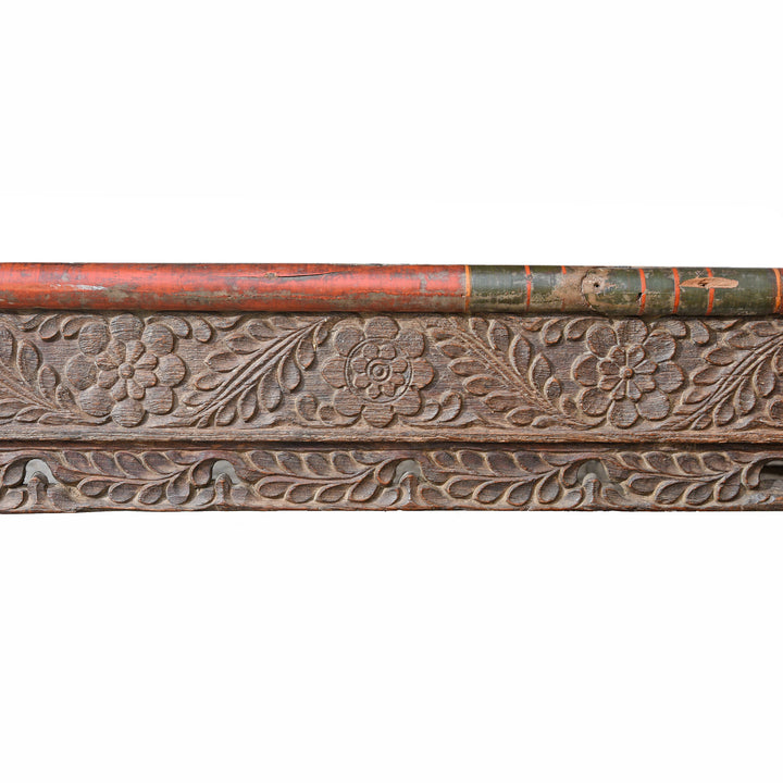 Carving Detail From Teak Takhat From Gujarat - 19thC | Indigo Antiques