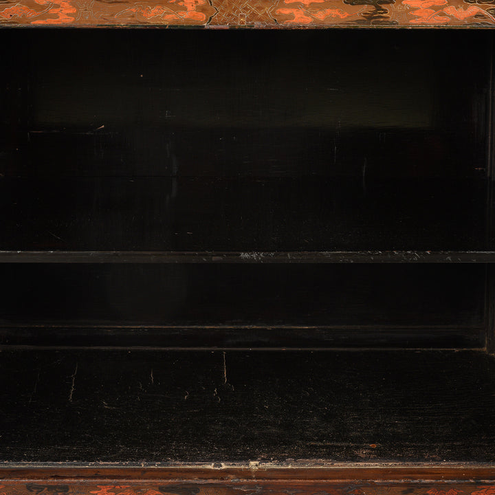 Open View of a Painted Japanese Style Side Cabinet - Ca 1930 | Indigo Antiques
