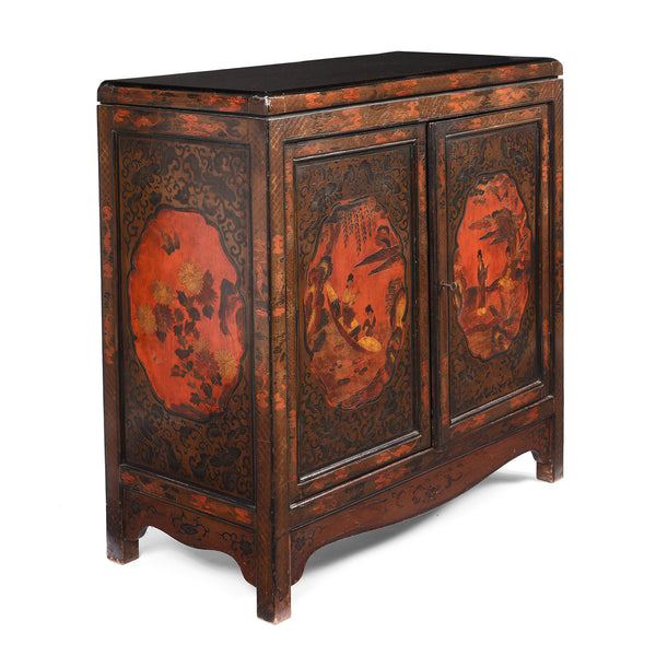Painted Japanese Style Side Cabinet - Ca 1930