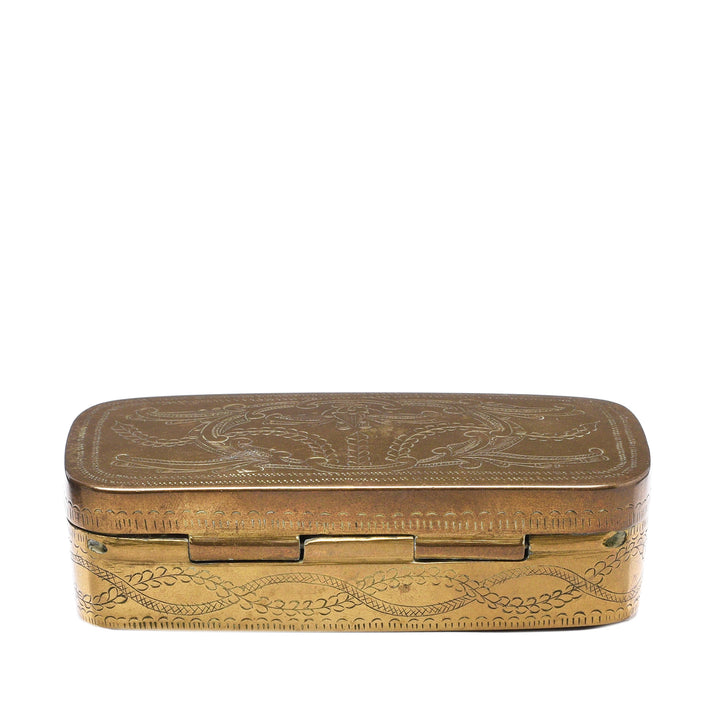 Back Of Antique Brass Paan (Betelnut) Box from Indonesia Circa  - 19thC | Indigo Antiques