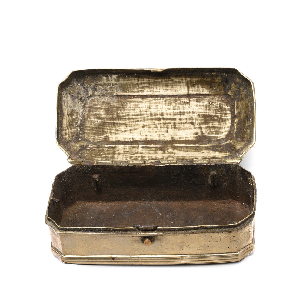 Interior View Of Antique Brass Paan (Betelnut) Box from Rajasthan Circa  - 19th Century | Indigo Antiques