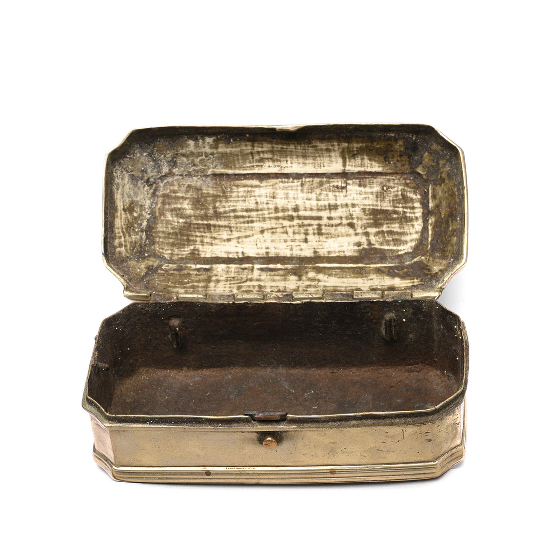 Interior View Of Antique Brass Paan (Betelnut) Box from Rajasthan Circa  - 19th Century | Indigo Antiques