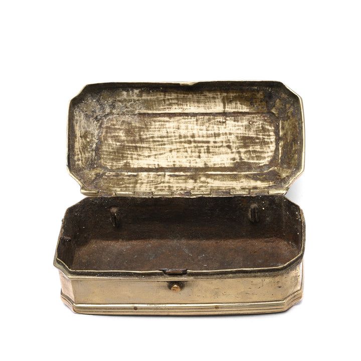 Interior View Of Antique Brass Paan (Betelnut) Box from Rajasthan Circa  - 19th Century | Indigo Antiques