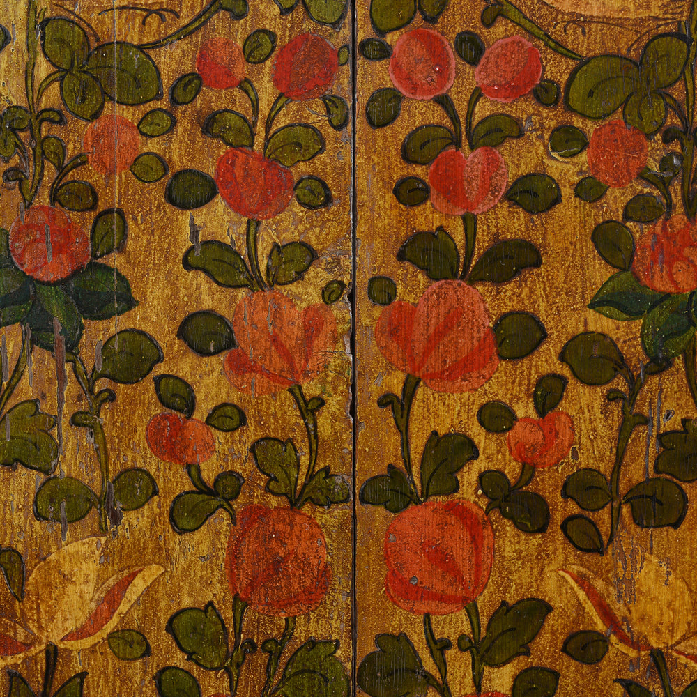 Painting Detail From Old Indian Window From Madhya Pradesh -19thC | Indigo Antiques