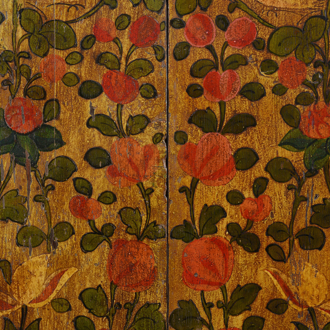 Painting Detail From Old Indian Window From Madhya Pradesh -19thC | Indigo Antiques