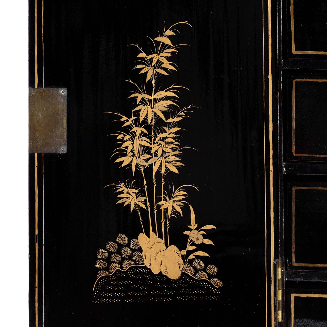Painting Detail From Gilt Black Lacquer Jewellery Cabinet - Early 19thC | Indigo Antiques