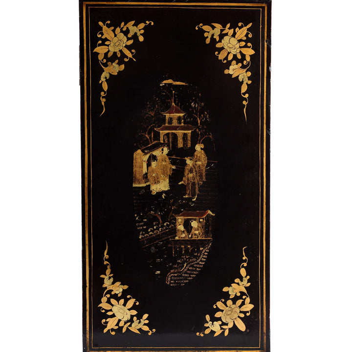 End Detail From Gilt Black Lacquer Jewellery Cabinet - Early 19thC | Indigo Antiques