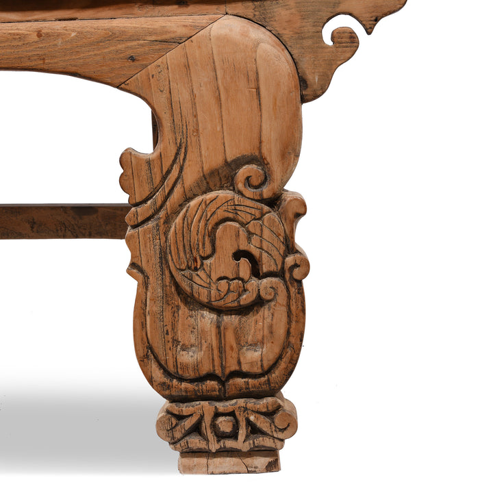 Foot From Old Chinese Elm Bench | Indigo Antiques