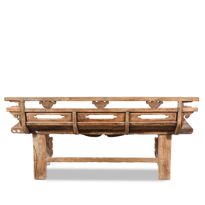 Reverse Of Old Chinese Elm Bench | Indigo Antiques