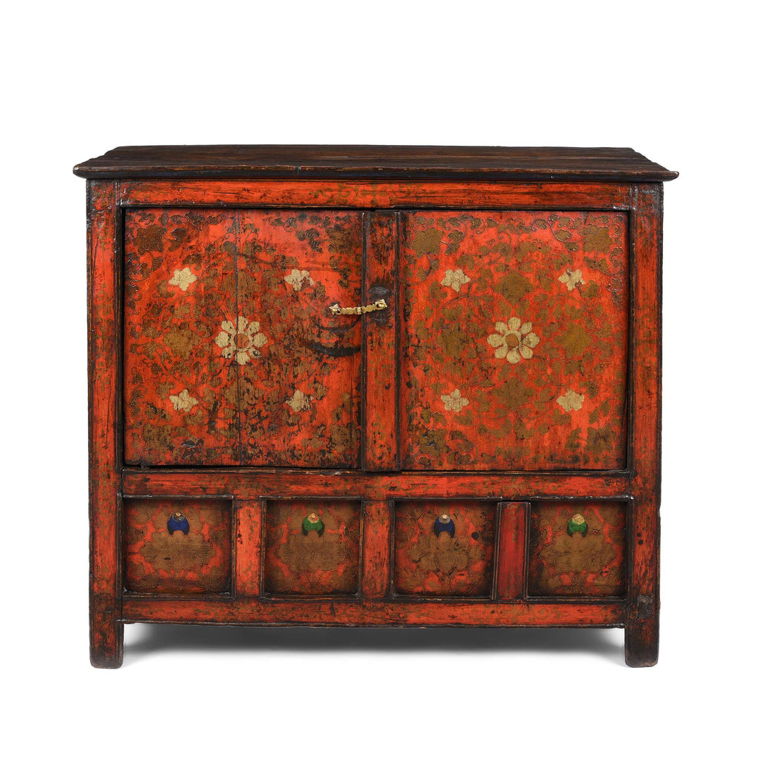 Painted Altar Cabinet from Tibet - 19thC | Indigo Antiques