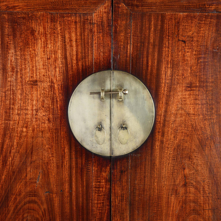 Moon Plate Detail From Chinese Ming Style Camphor Cabinet - 19thC | Indigo Antiques