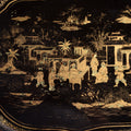 Chinese Export Black Lacquer Papiermache Tray - Early 19thC