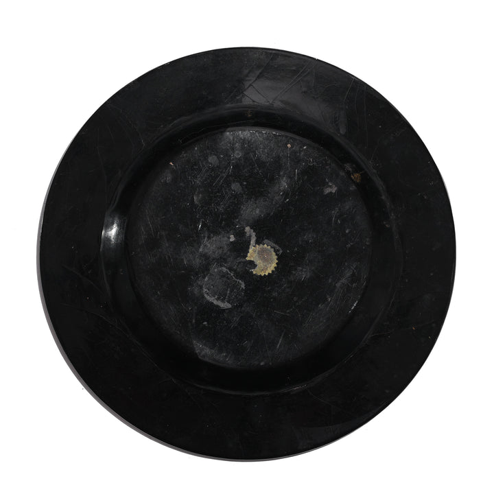 Reverse Of English Chinoiserie Black Lacquer Papiermache Plate - Late 18thC | Indigo Antiques