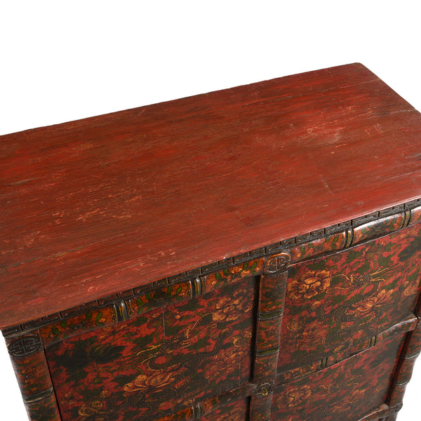 Painted Tibetan Altar Cabinet - 19thC