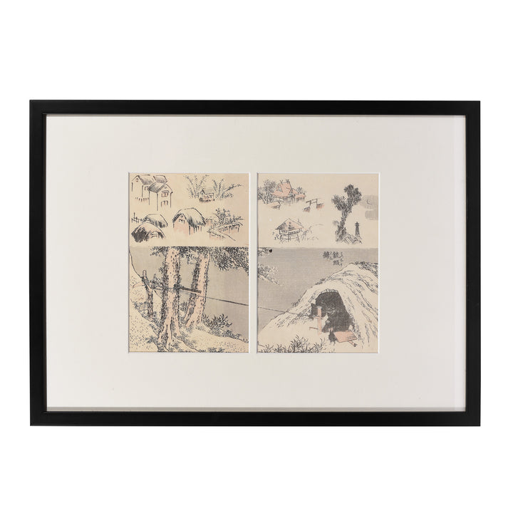 Embrasure Japanese Manga Woodblock Print by Hokusai - Late 19thC