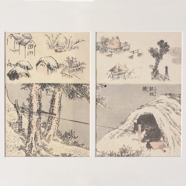 Embrasure Japanese Manga Woodblock Print by Hokusai - Late 19thC