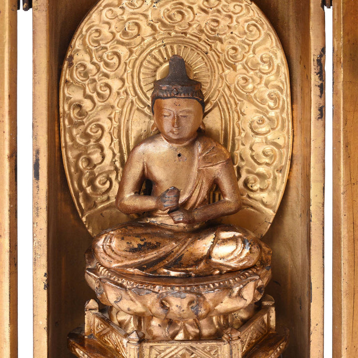 Buddha Detail From Japanese Lacquer Zushi Buddha Shrine - Meiji Period (1868-1912) | Indigo Antiques