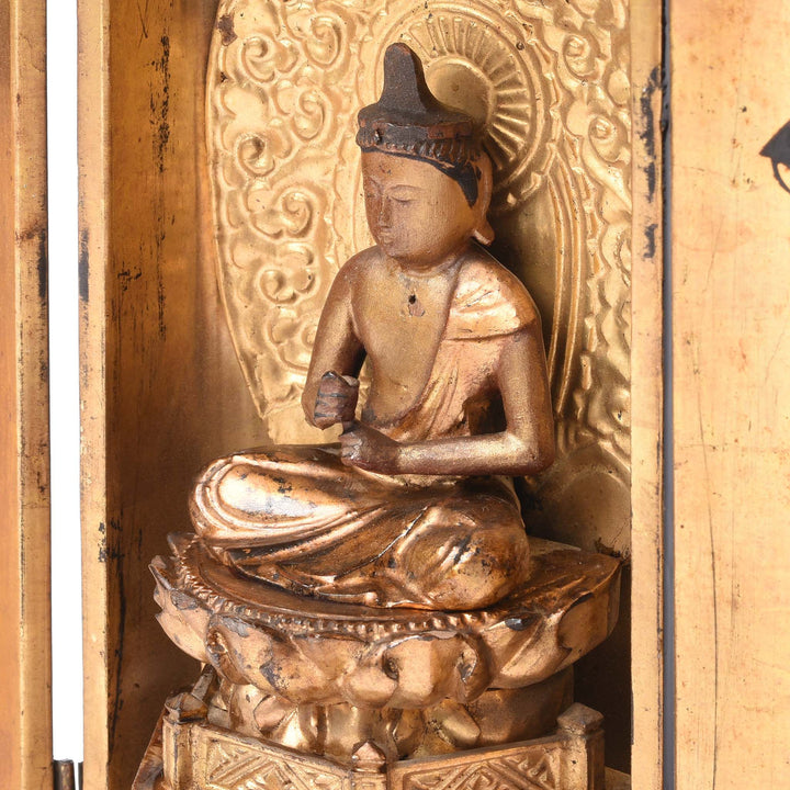 Angled Buddha Detail From Japanese Lacquer Zushi Buddha Shrine - Meiji Period (1868-1912) | Indigo Antiques
