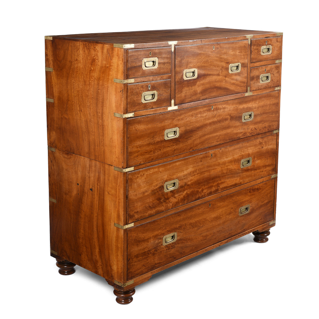 Corner View Of Anglo Indian Camphor Campaign Chest Of Drawers - 19thC | Indigo Antiques