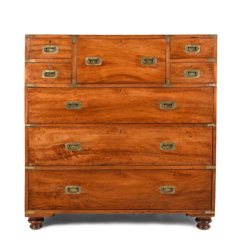 Anglo Indian Camphor Campaign Chest Of Drawers - Ca 1920