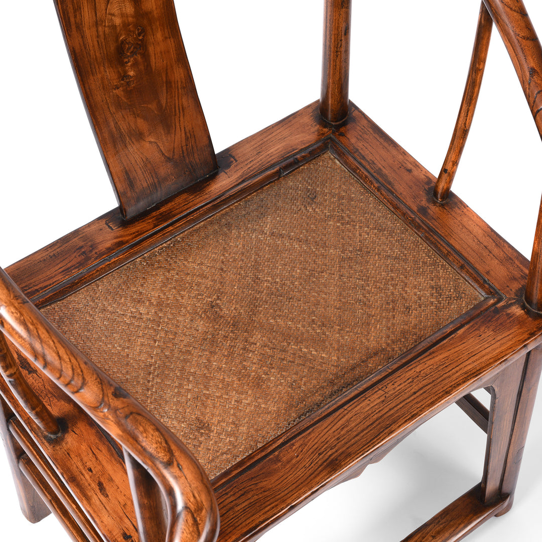Seat Detail From Pair Of Elm Chinese Horseshoe Chair - 19thC | Indigo Antiques