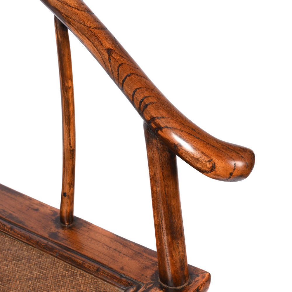 Handle Detail From Pair Of Elm Chinese Horseshoe Chair - 19thC | Indigo Antiques