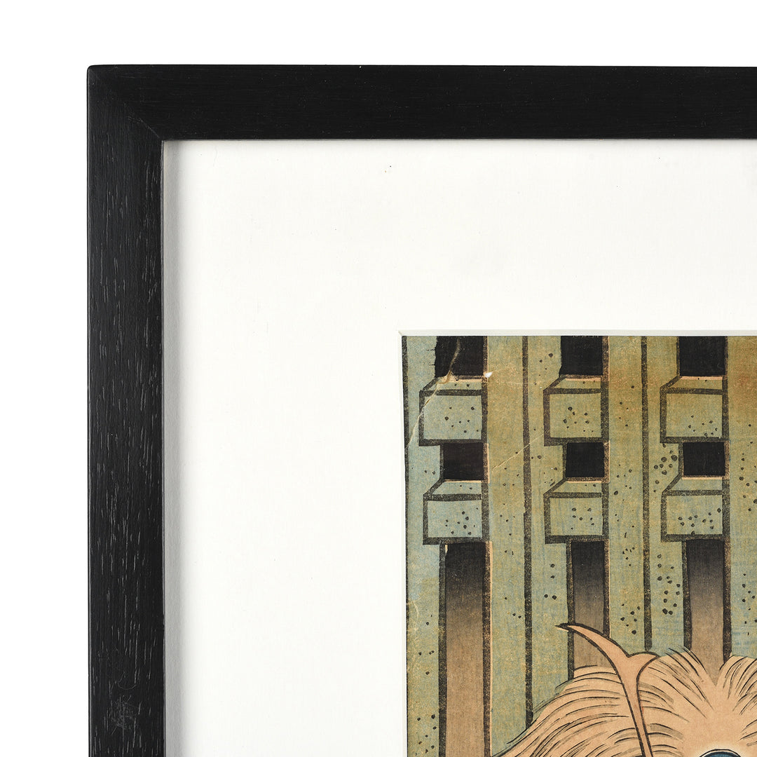 Frame Detail From Antique Framed Japanese Woodblock Print by Utagawa Kunisada - Edo Period | Indigo Antiques